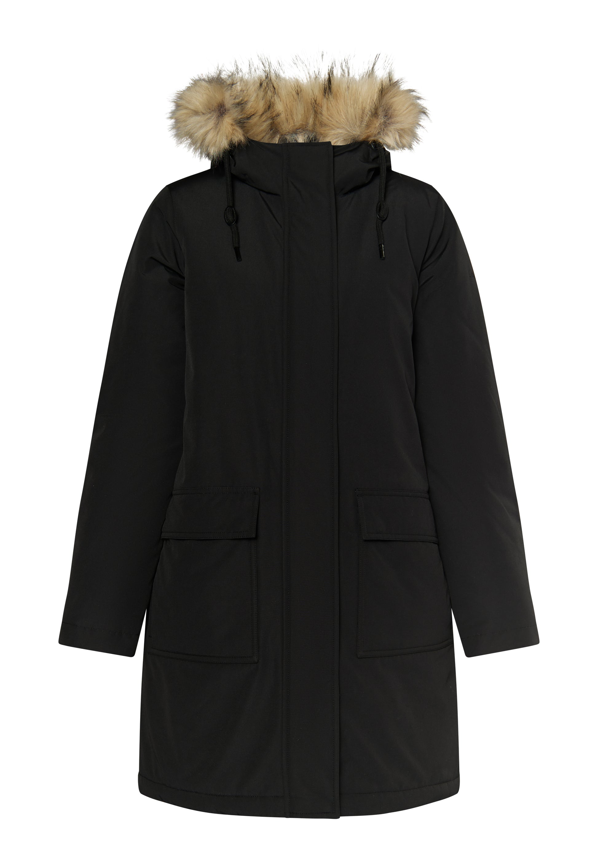Dreimaster Klassik Damen Winterparka mit Kunstfell