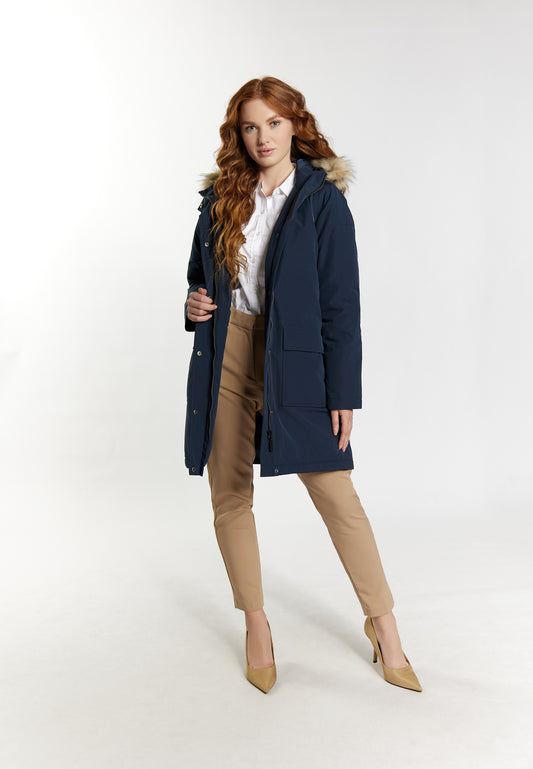 DreiMaster Klassik damska zimowa parka ze sztucznym futerkiem