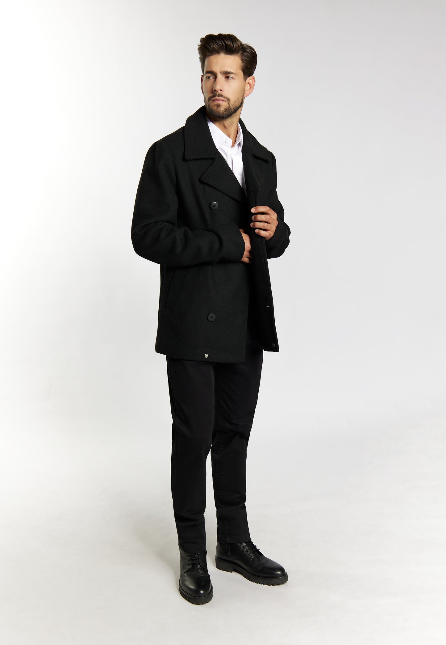 DreiMaster Klassik Men's Wool Blend Pea Coat