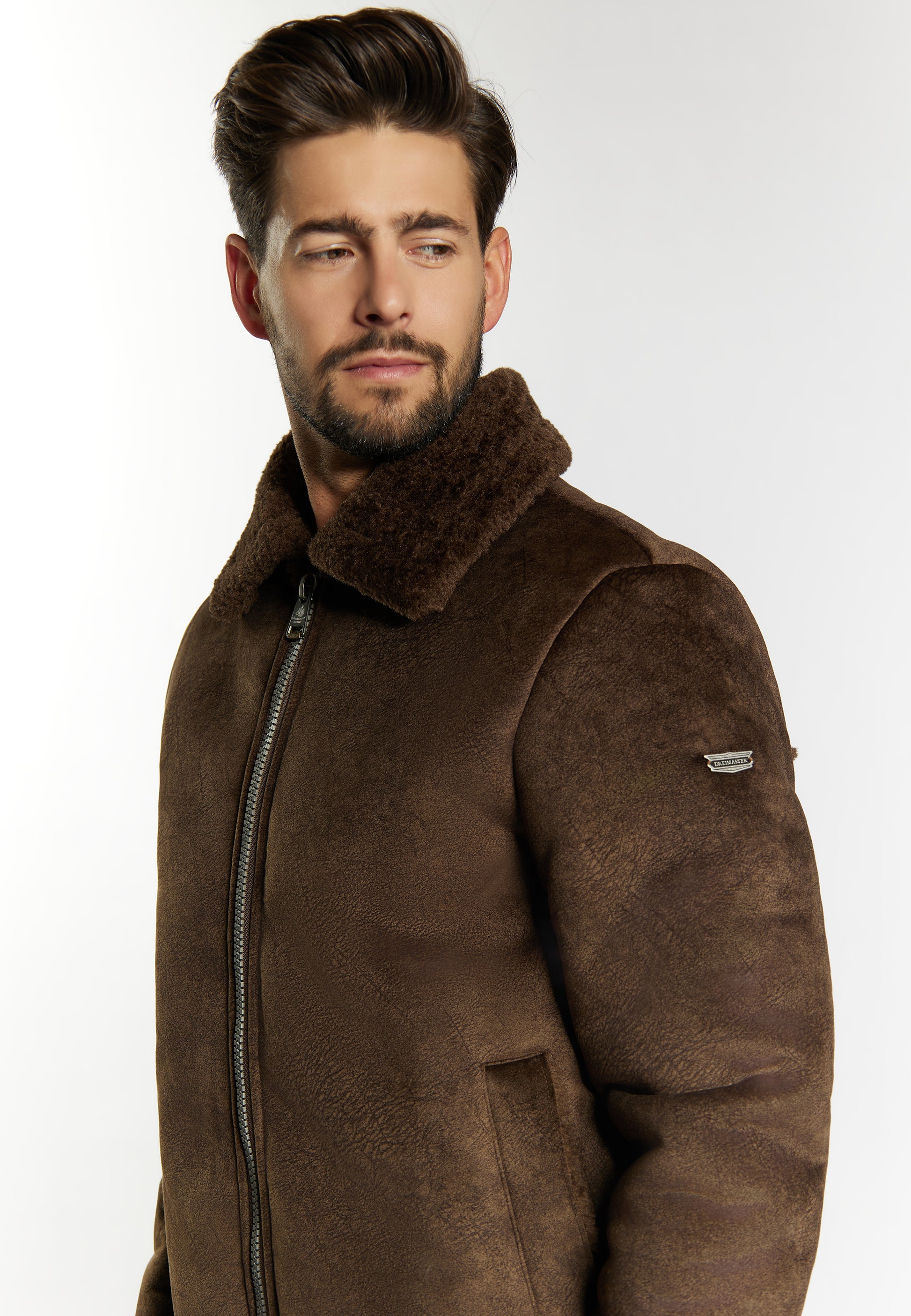 Dreimaster Vintage Herren Übergangsjacke aus Fellimitat