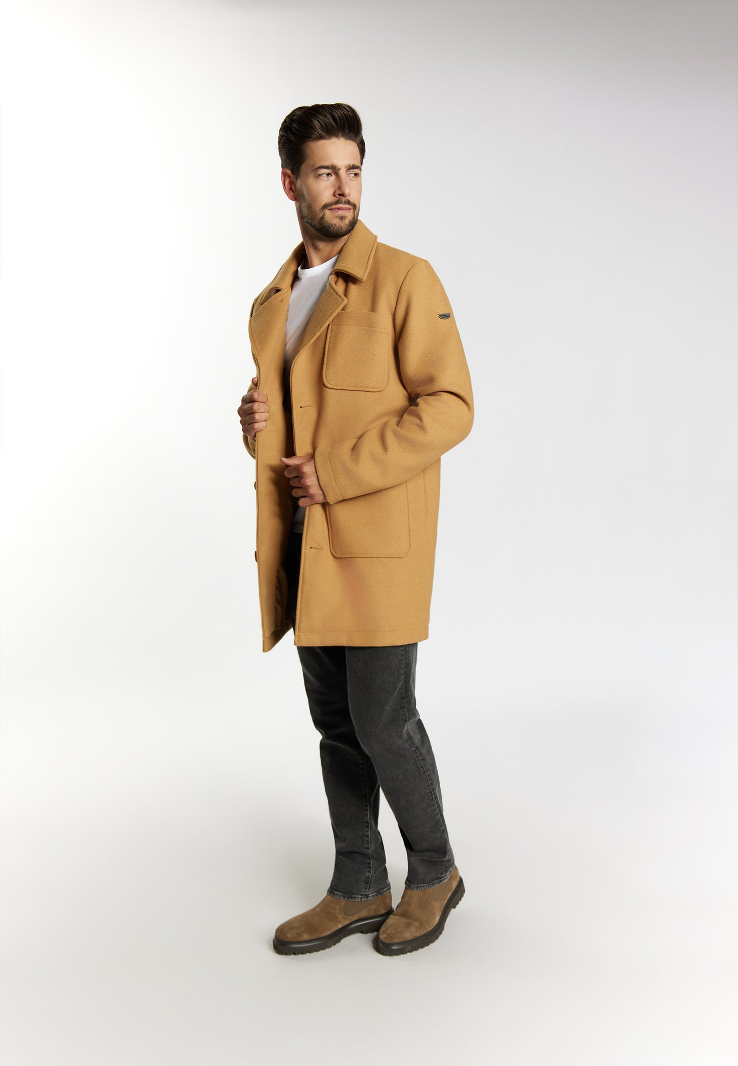Dreimaster Vintage Men's Short Wool Blend Coat