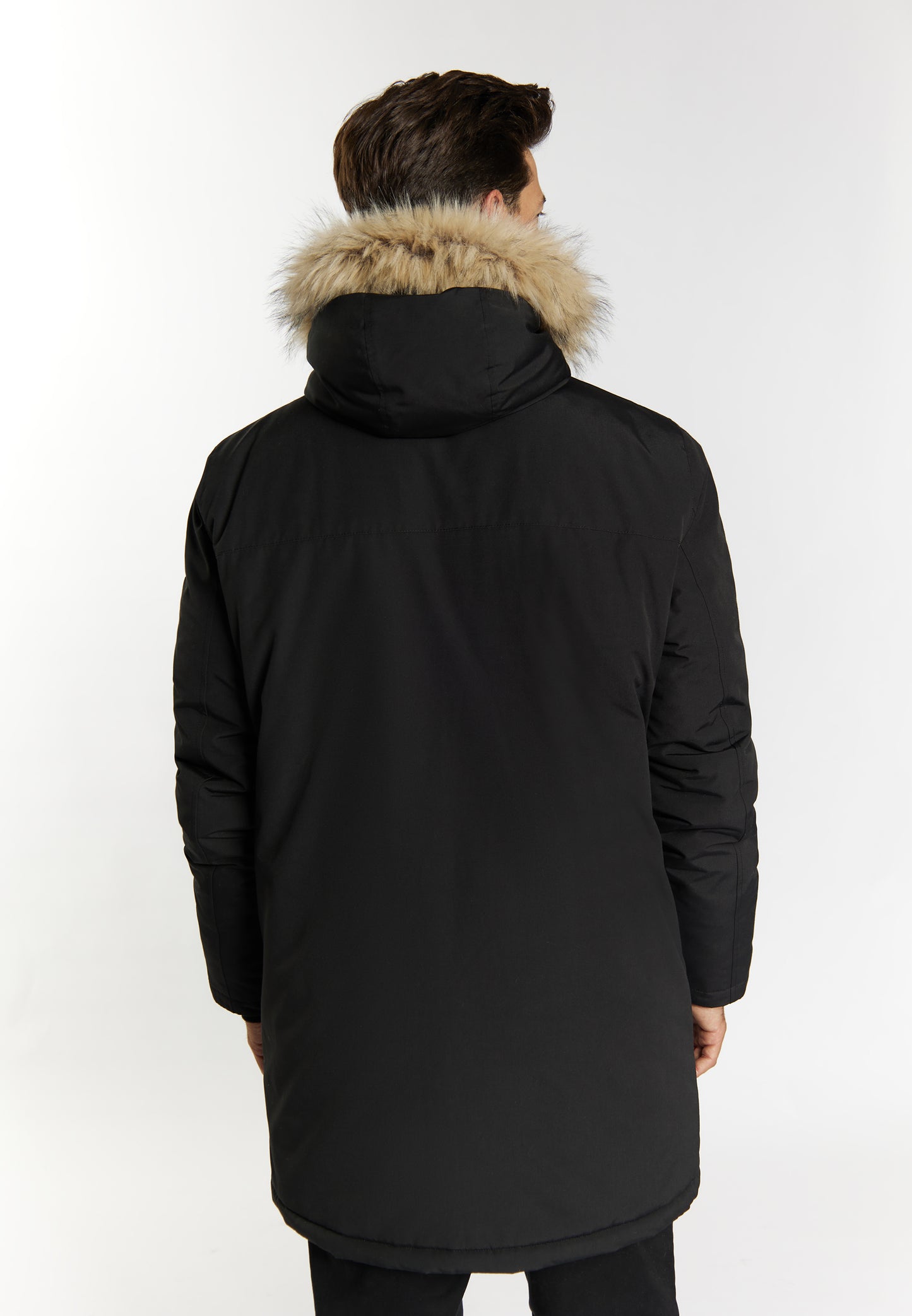DreiMaster Klassik Men's Winter Jacket With Faux Fur