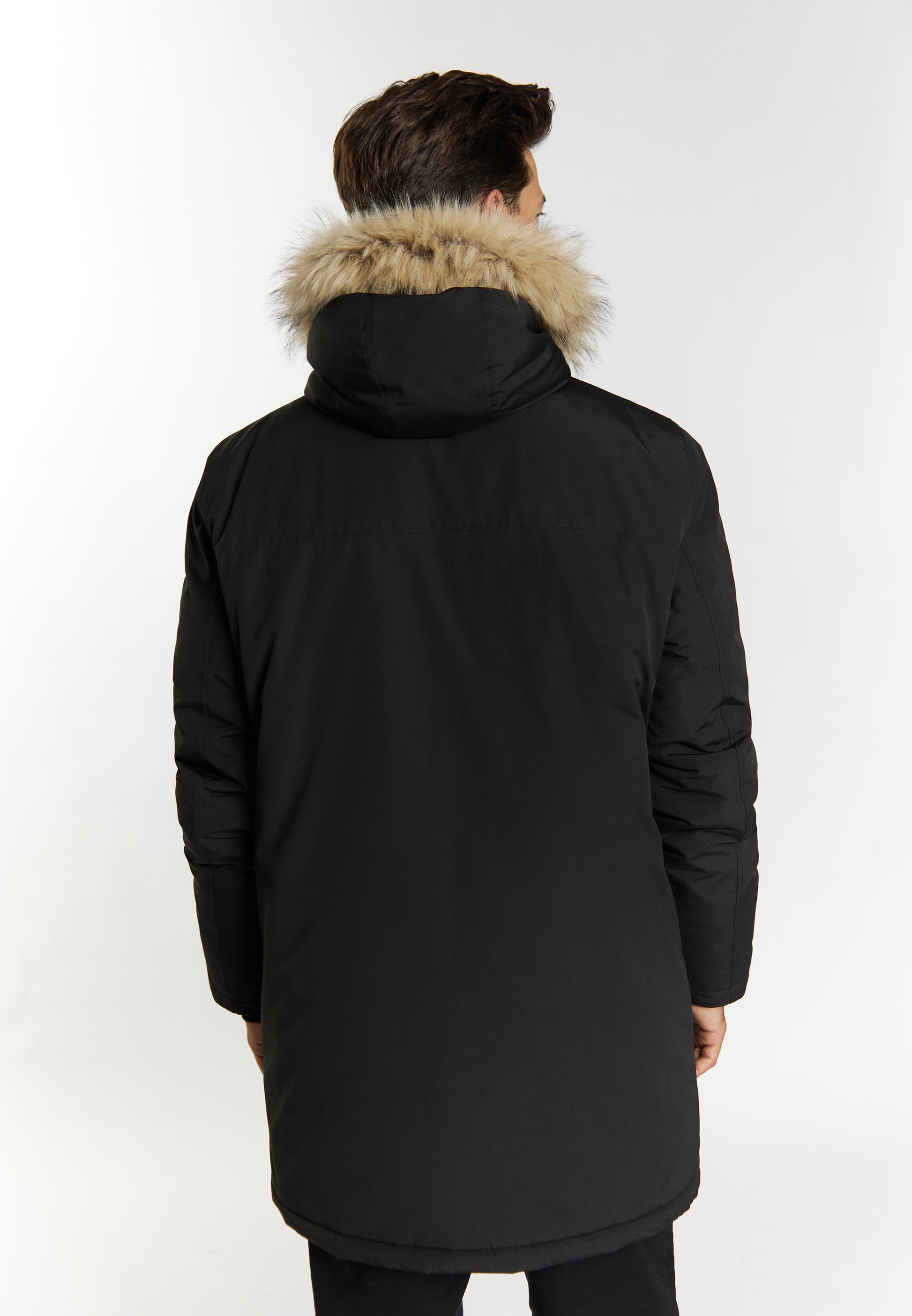 DreiMaster Klassik Men's Winter Jacket With Faux Fur