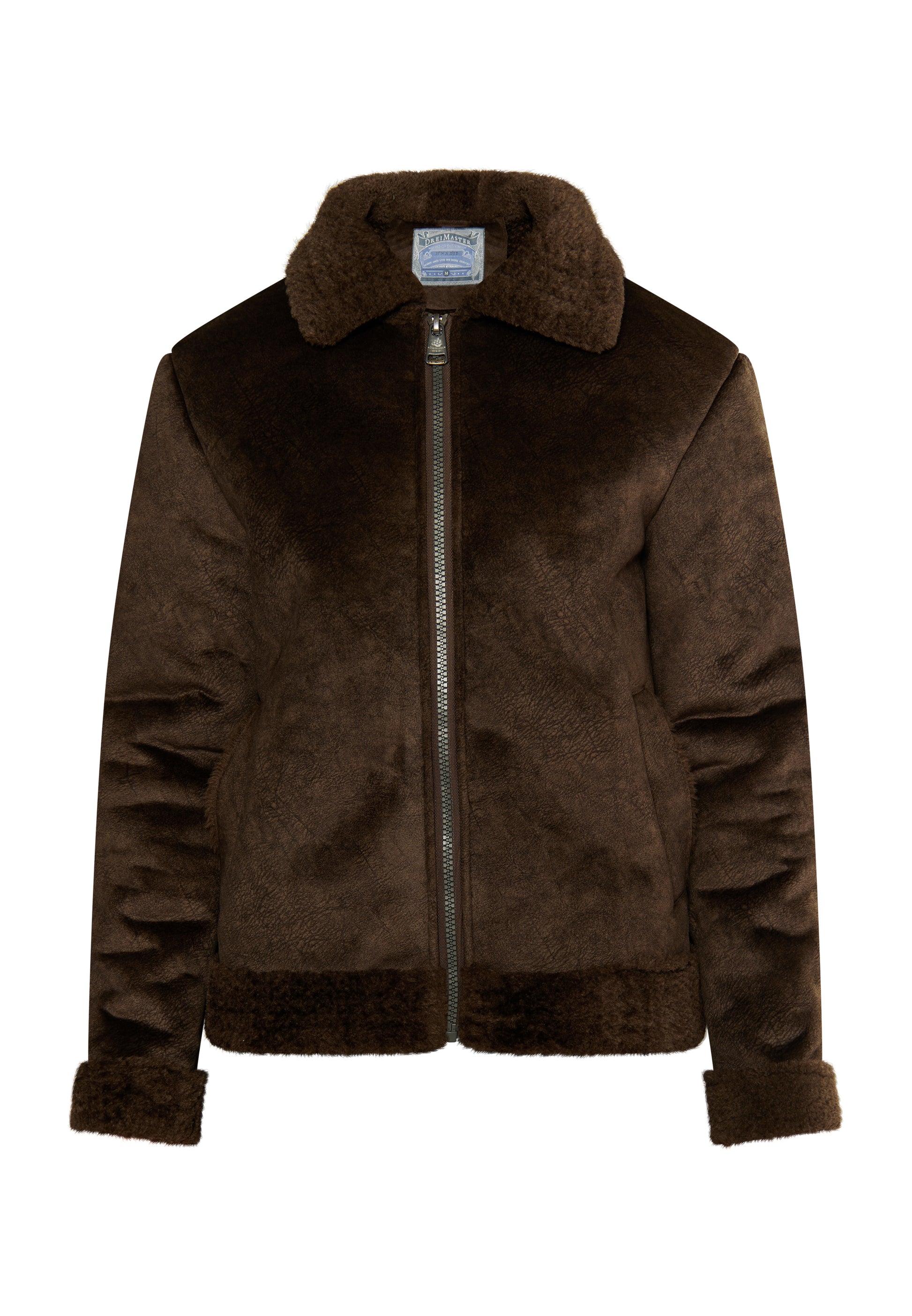 Dreimaster Vintage Herren Übergangsjacke aus Fellimitat