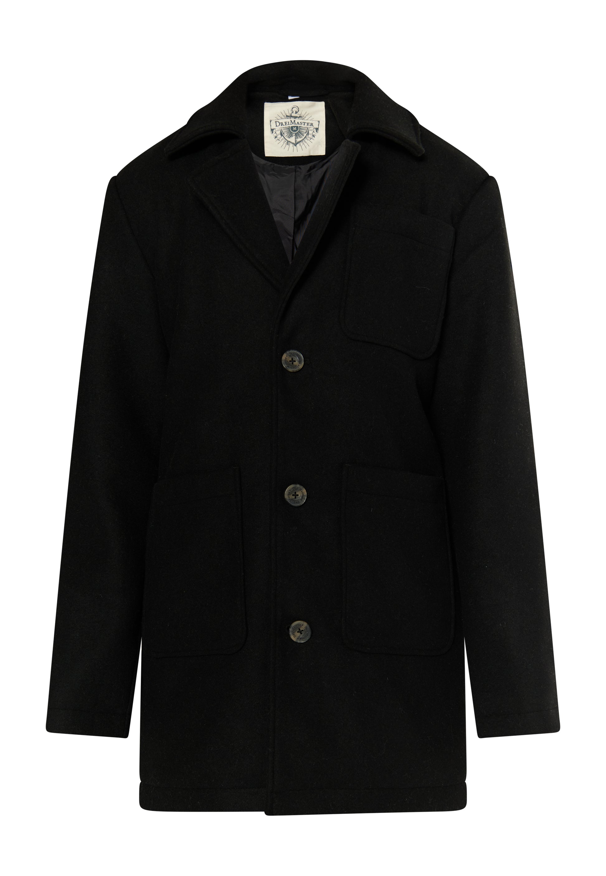 Dreimaster Vintage Men's Short Wool Blend Coat