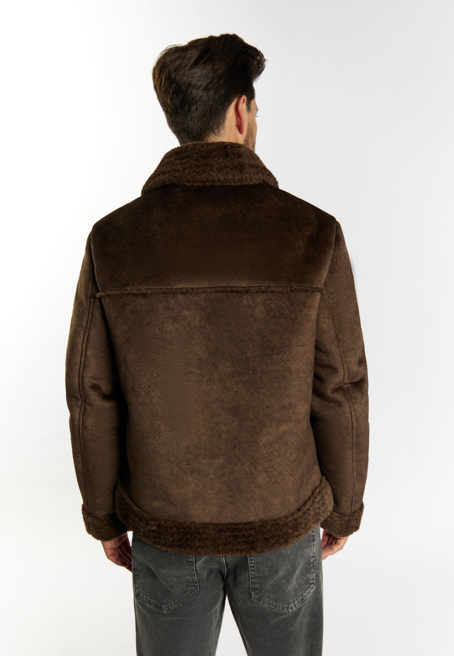 Dreimaster Vintage Herren Übergangsjacke aus Fellimitat