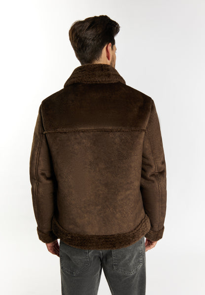 Dreimaster Vintage Herren Übergangsjacke aus Fellimitat