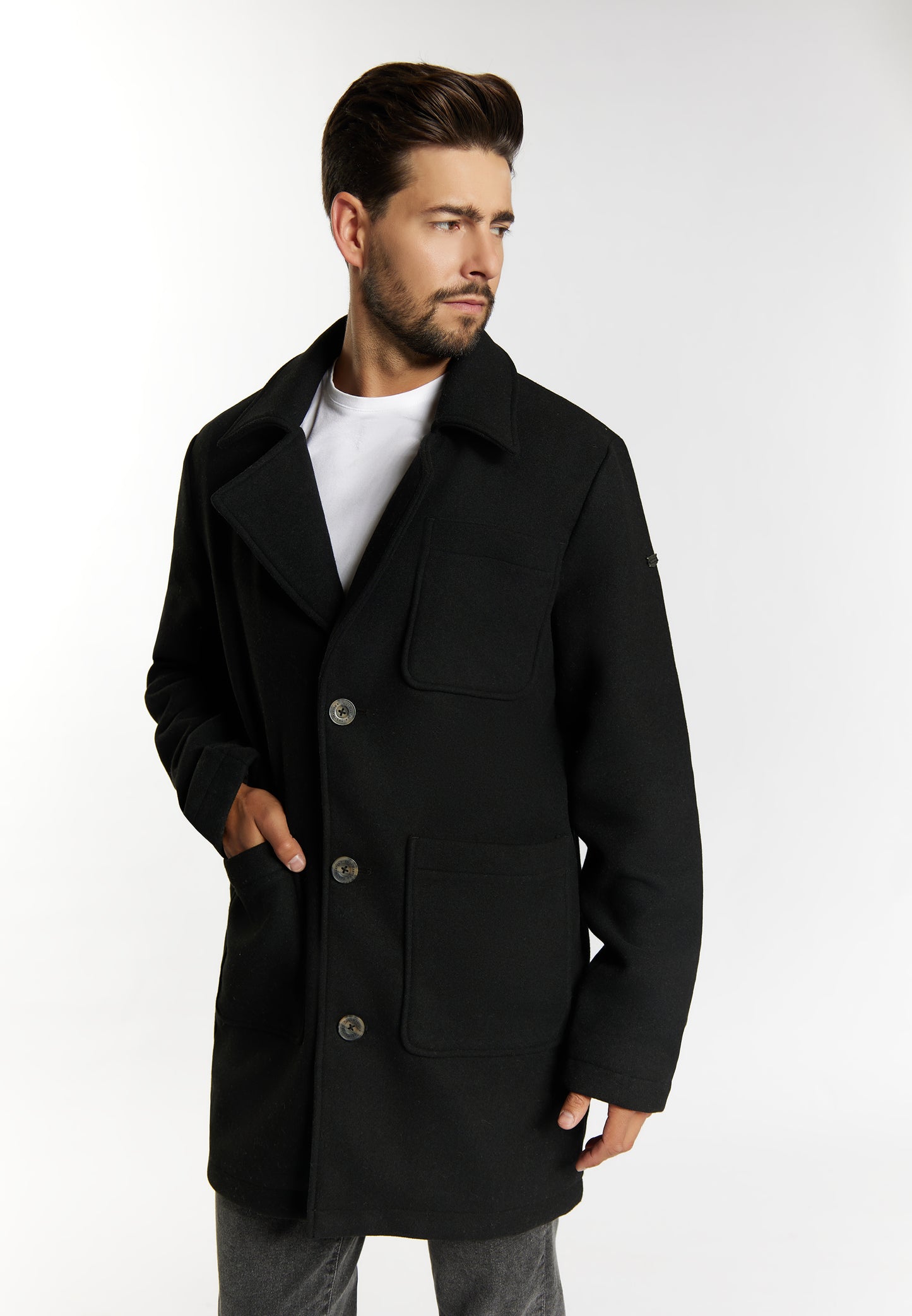Dreimaster Vintage Men's Short Wool Blend Coat