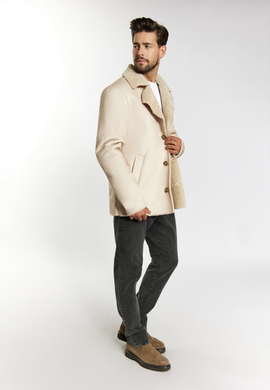 Dreimaster Vintage Herren Übergangsjacke aus Fellimitat