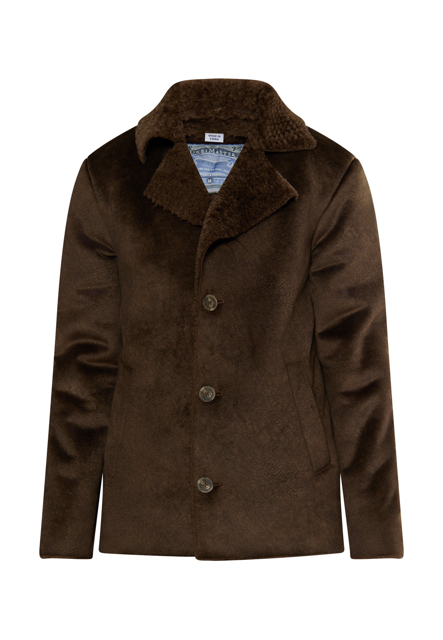 Dreimaster Vintage Herren Übergangsjacke aus Fellimitat