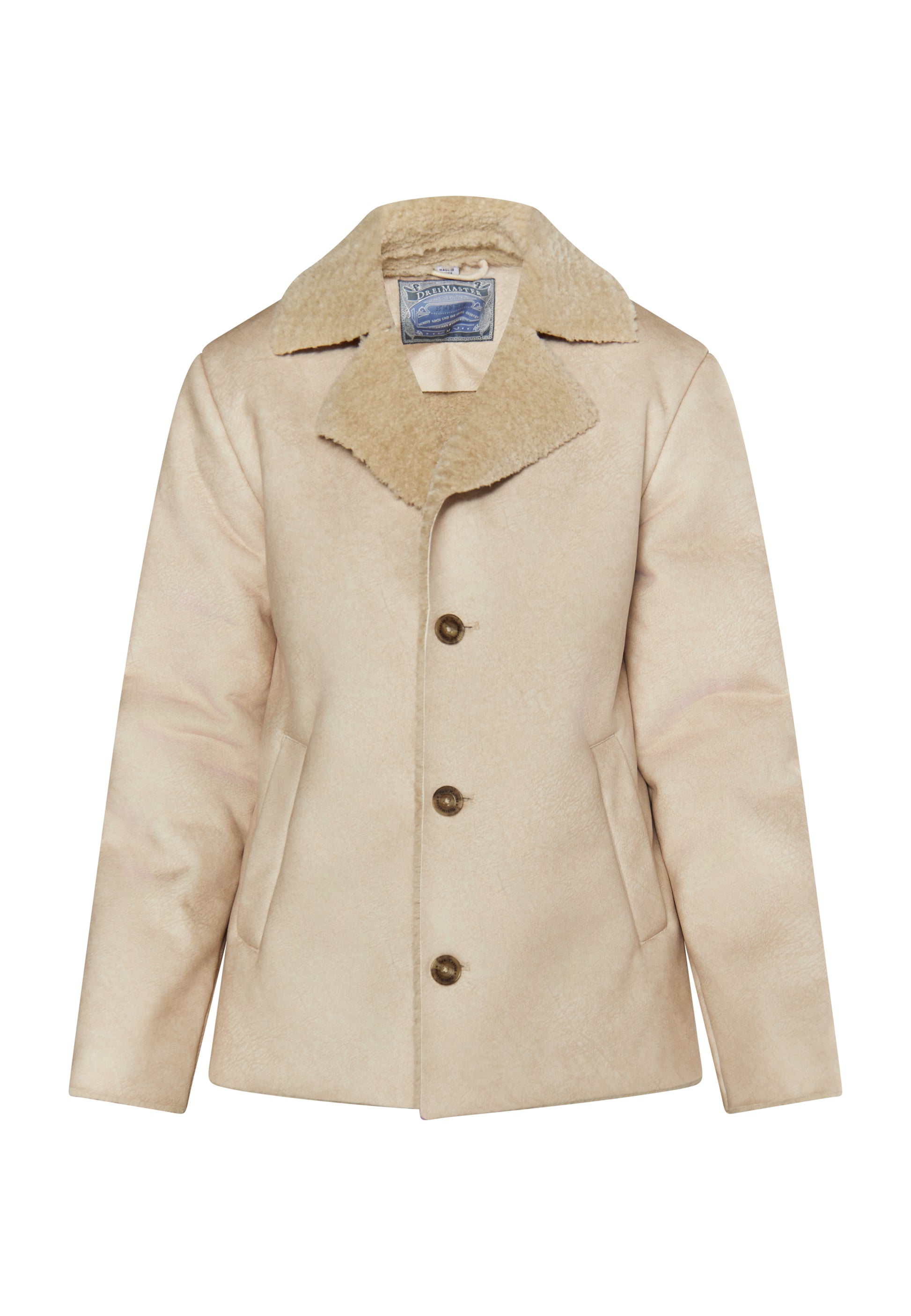 Dreimaster Vintage Herren Übergangsjacke aus Fellimitat