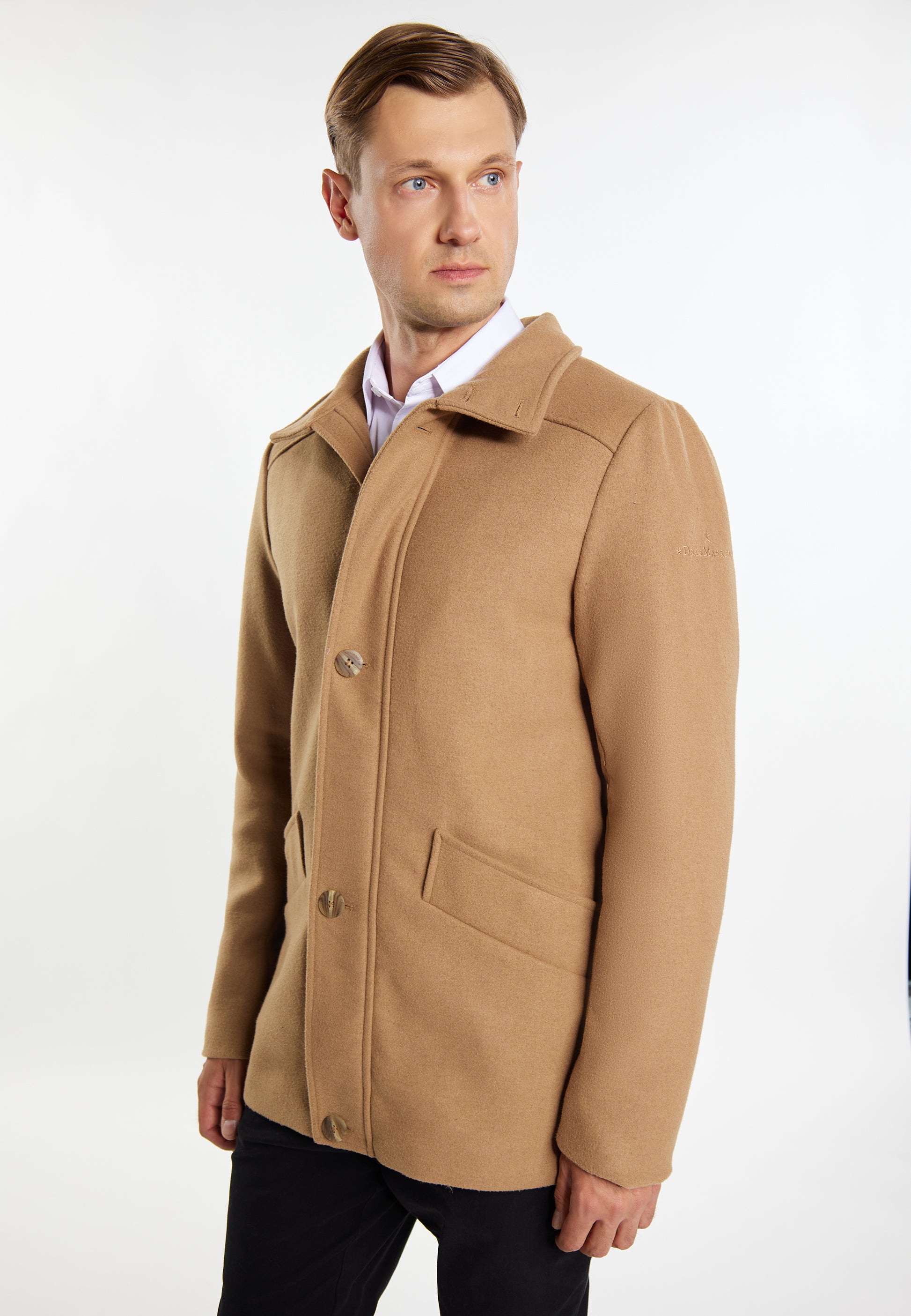 Dreimaster Klassik Men's Transitional Jacket Made From A Wool Blend