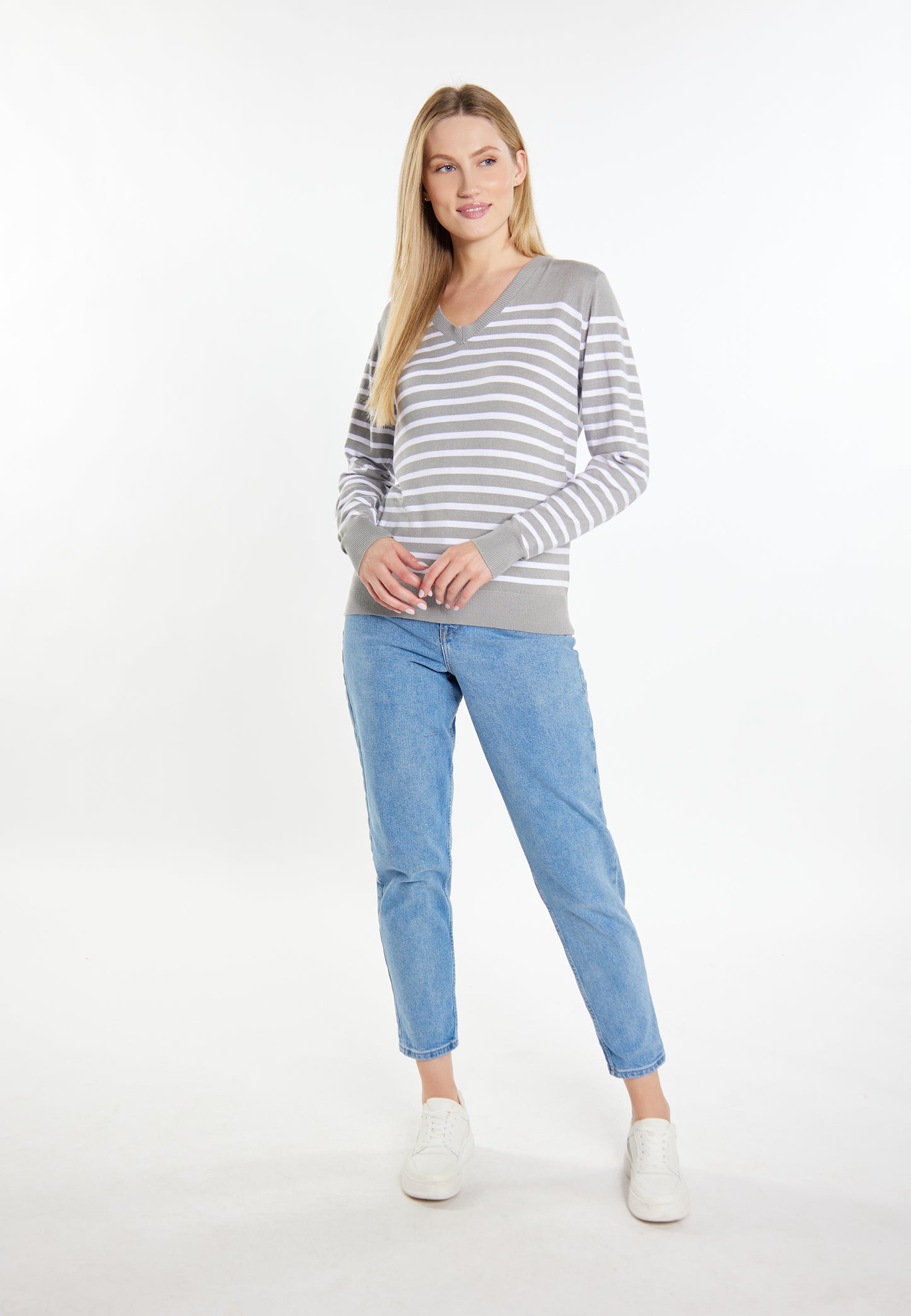 DreiMaster Maritim Damen Strickpullover + Einkaufstaschen-Set