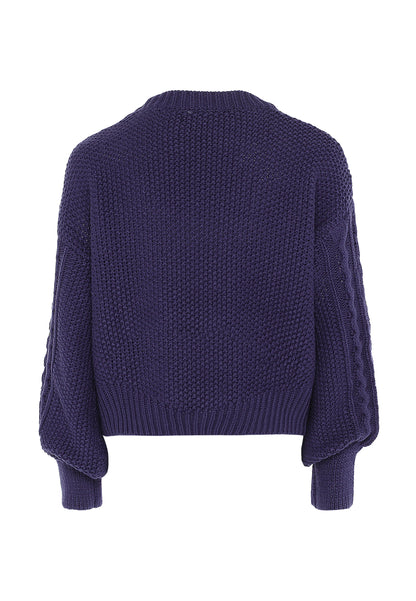 Dreimaster Vintage Damen Zopfstrickpullover