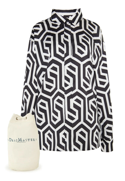 DreiMaster Klassik Damen Hemd Bluse + Einkaufstaschen Set