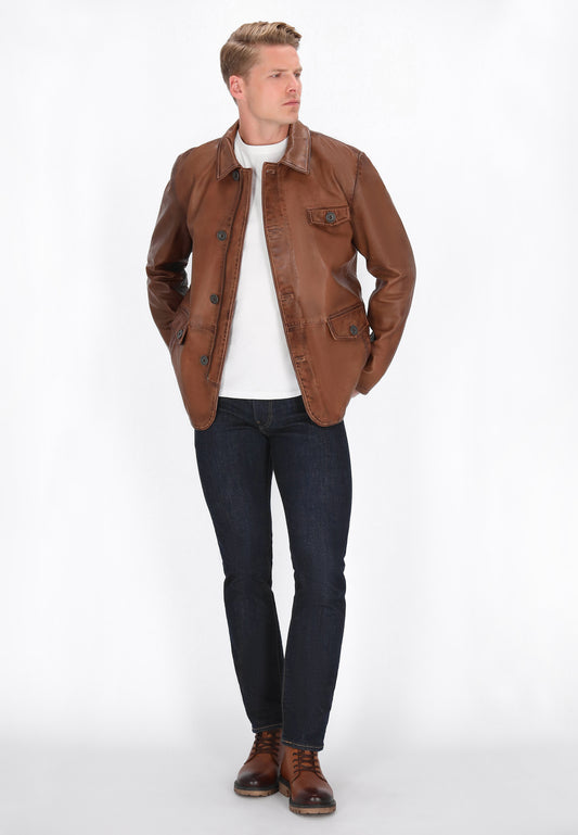 DreiMaster Vintage męska skórzana kurtka